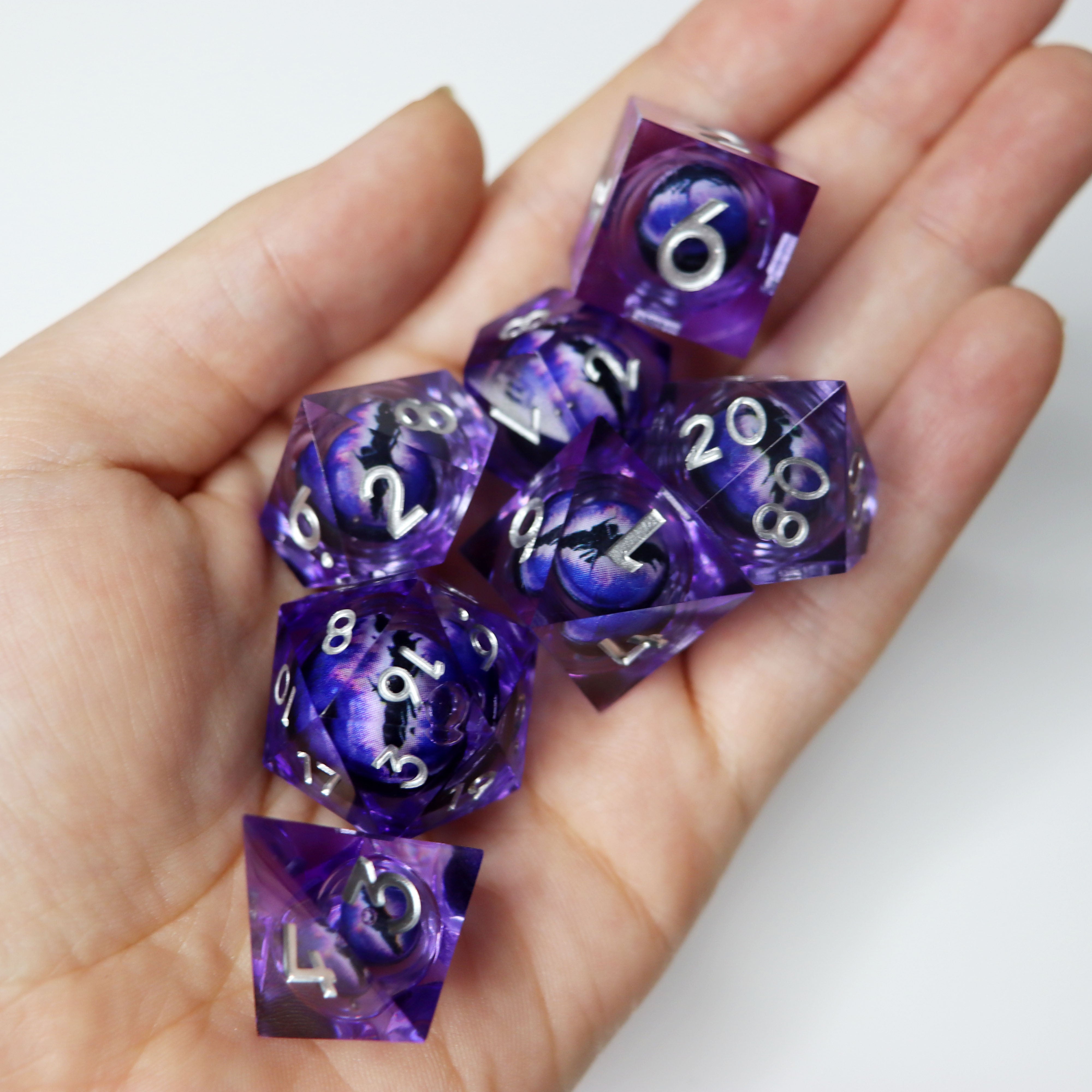 Eye of the Adamantine Dragon 7-Piece Liquid Core RPG Dice Set