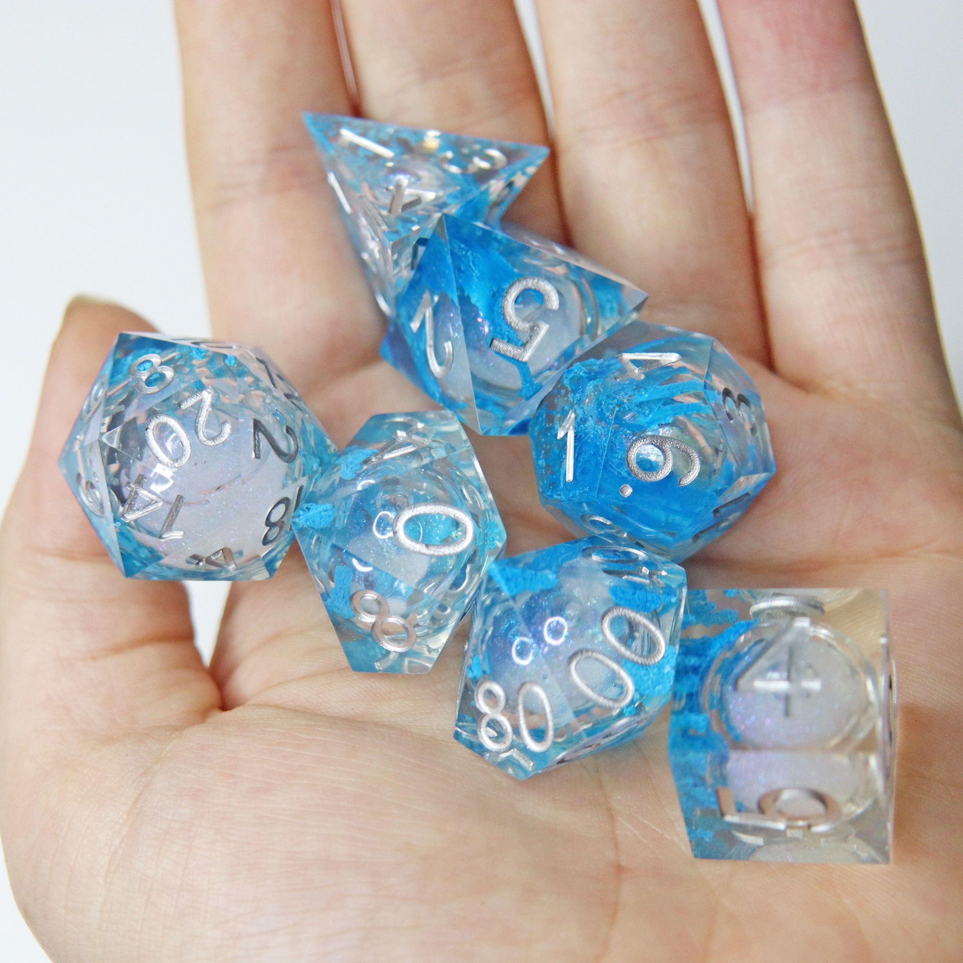 Glacier Freeze 7-Piece Liquid Core Dice Set