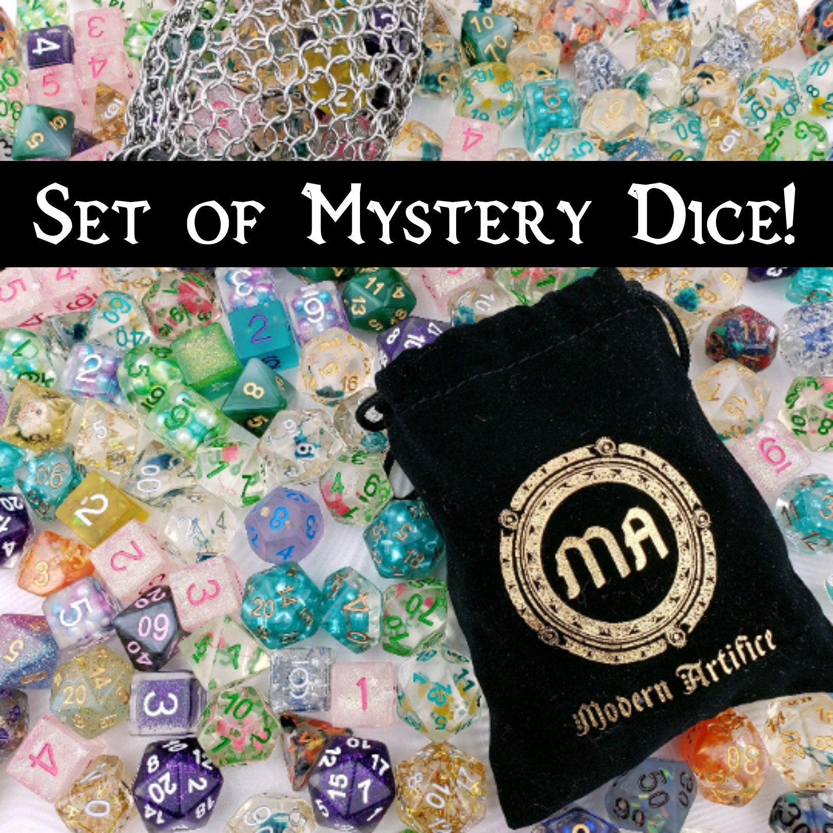 Mystery Set of Polyhedral Dice! RPG Dice | Polyhedral Dice Set | Dungeons & Dragons | DnD Dice | Random Dice