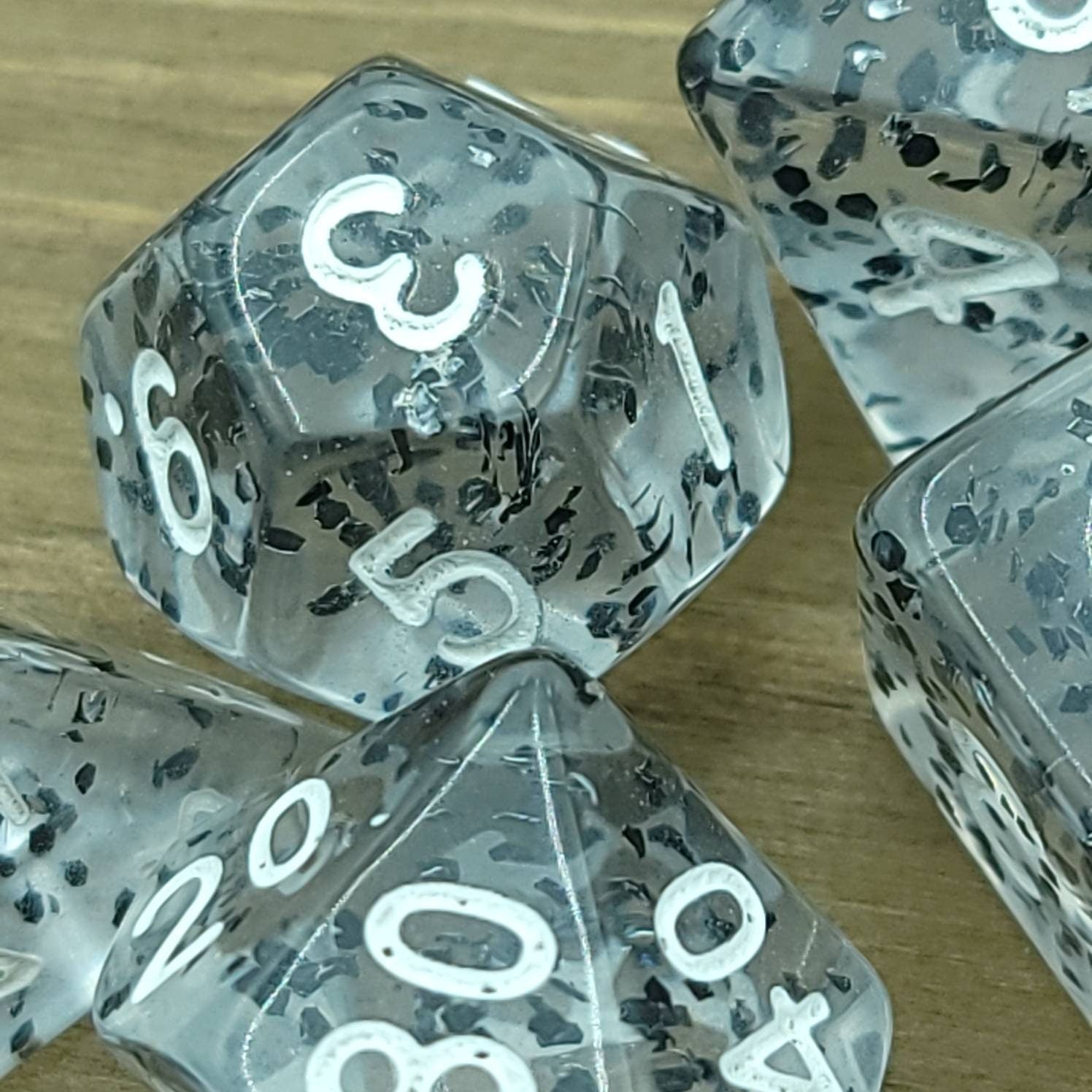 Black Confetti | RPG Dice Set| RPG Dice | Polyhedral Dice Set | Dungeons and Dragons | DnD Dice Set | Gaming Dice Set