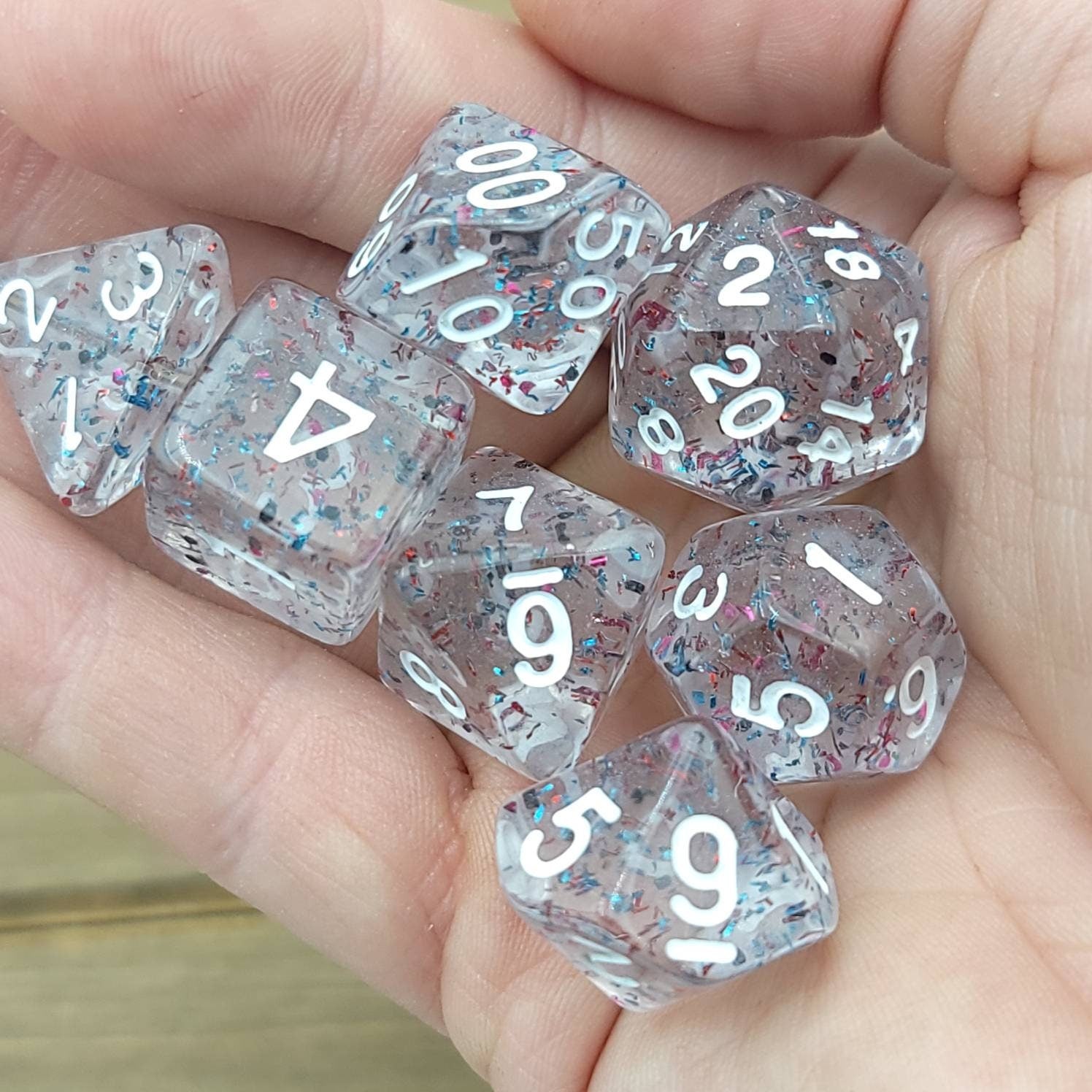 Rainbow Confetti | RPG Dice Set| RPG Dice | Polyhedral Dice Set | Dungeons and Dragons | DnD Dice Set | Gaming Dice Set