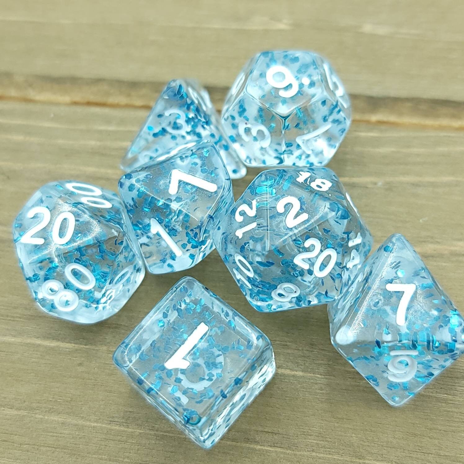Blue Confetti | RPG Dice Set| RPG Dice | Polyhedral Dice Set | Dungeons and Dragons | DnD Dice Set | Gaming Dice Set