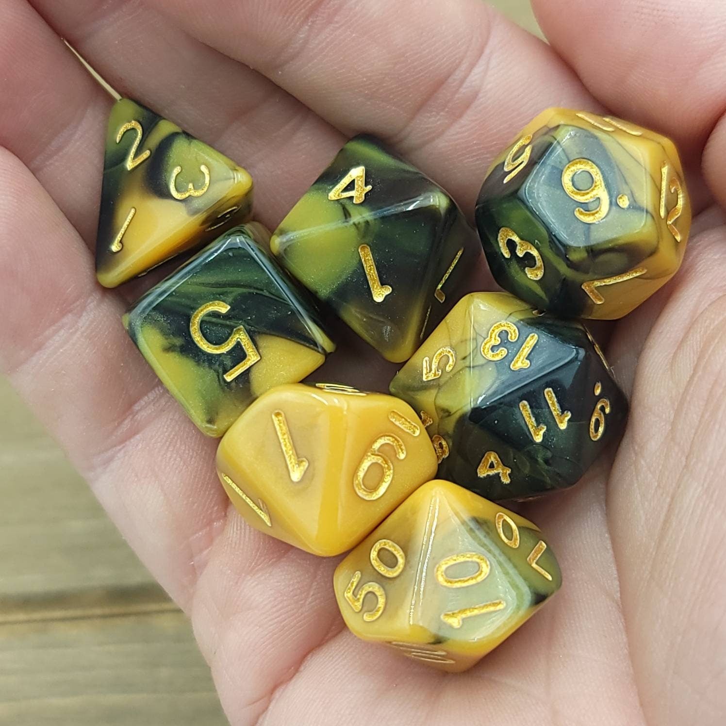 Yellowjacket | RPG Dice Set| RPG Dice | Polyhedral Dice Set | Dungeons and Dragons | DnD Dice Set | Gaming Dice Set