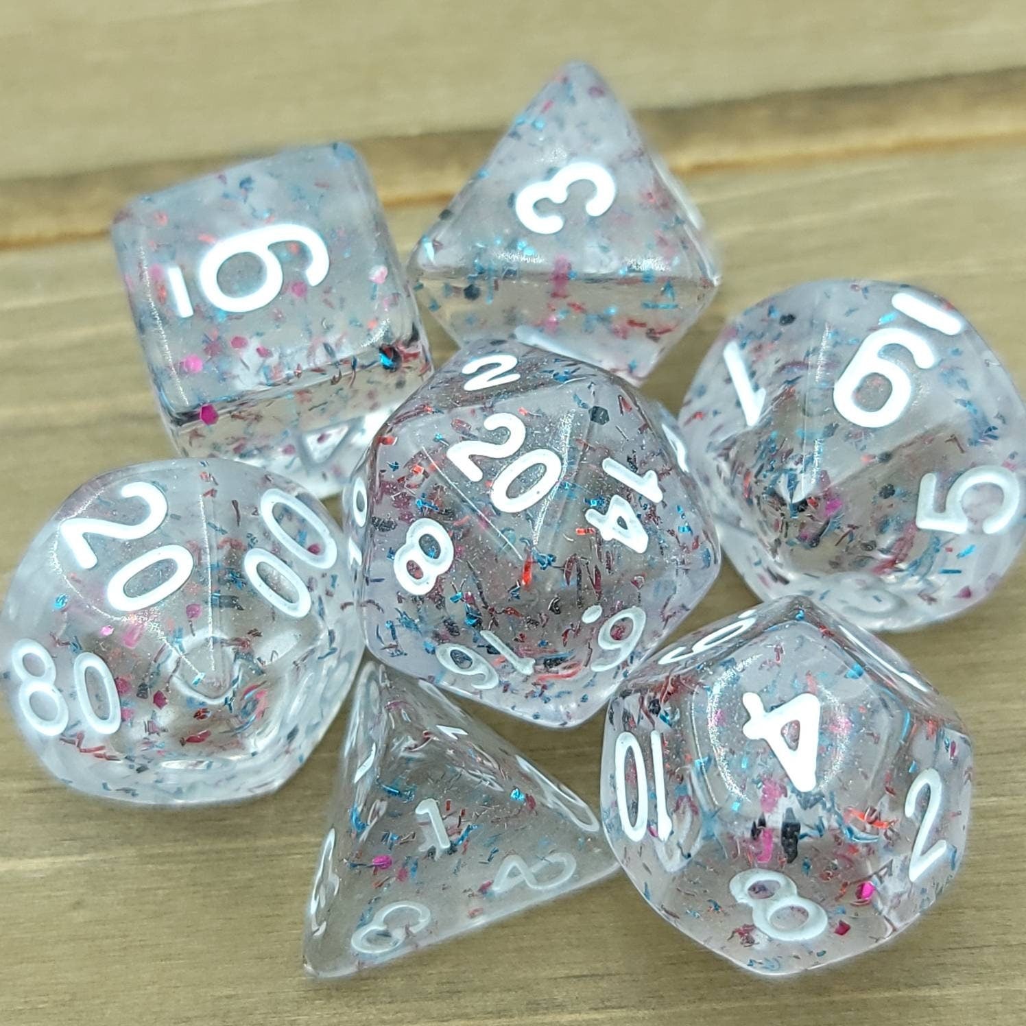 Rainbow Confetti | RPG Dice Set| RPG Dice | Polyhedral Dice Set | Dungeons and Dragons | DnD Dice Set | Gaming Dice Set