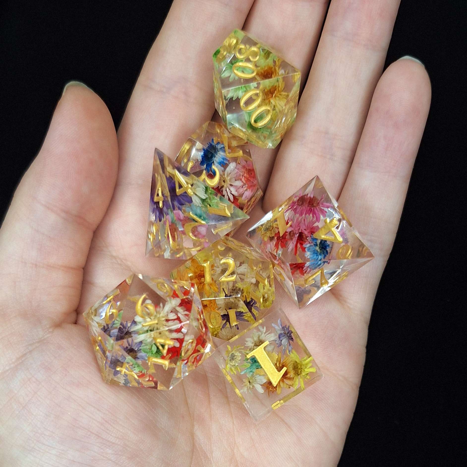 Wild Grotwth Sharp Edge Resin RPG Dice Set