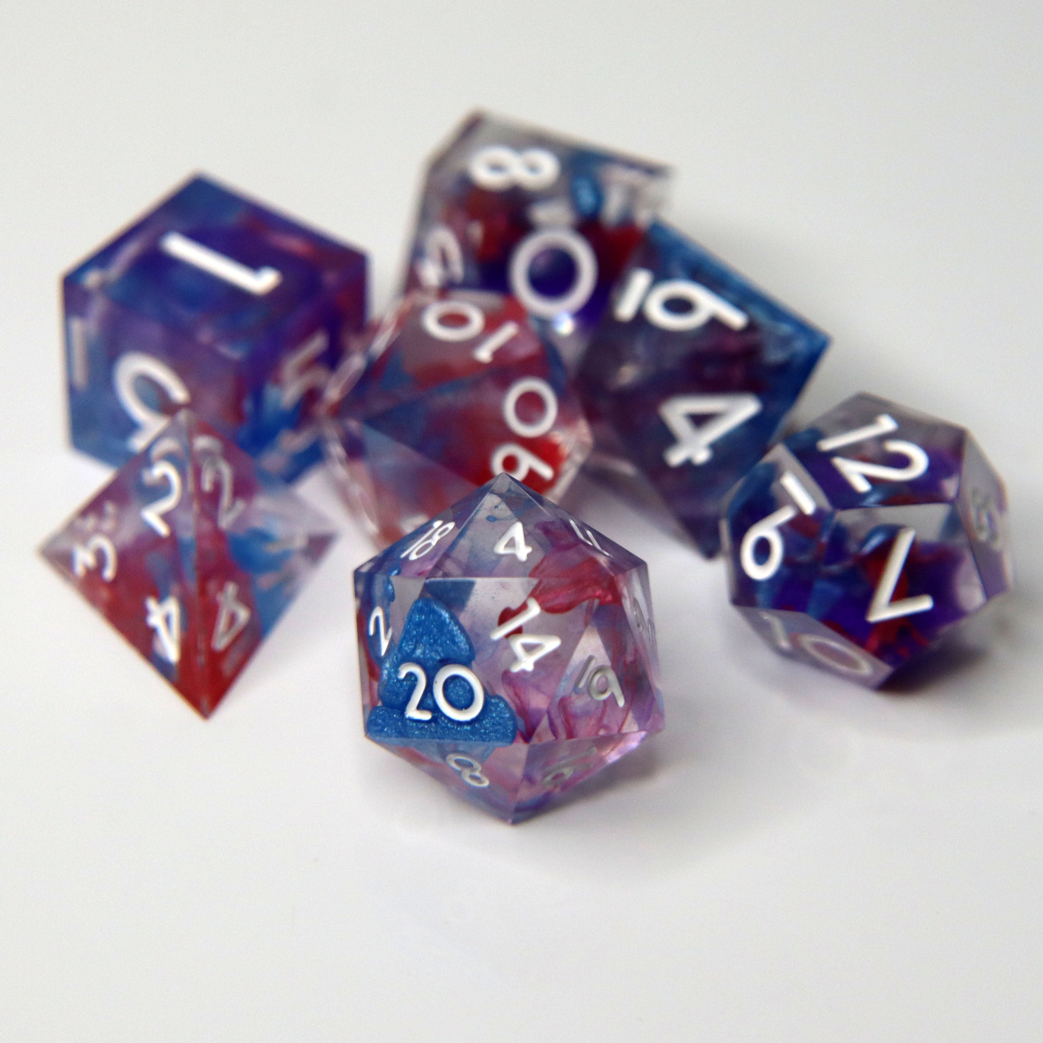 Spell Ink 7-Piece Sharp Edge Resin RPG Dice Set