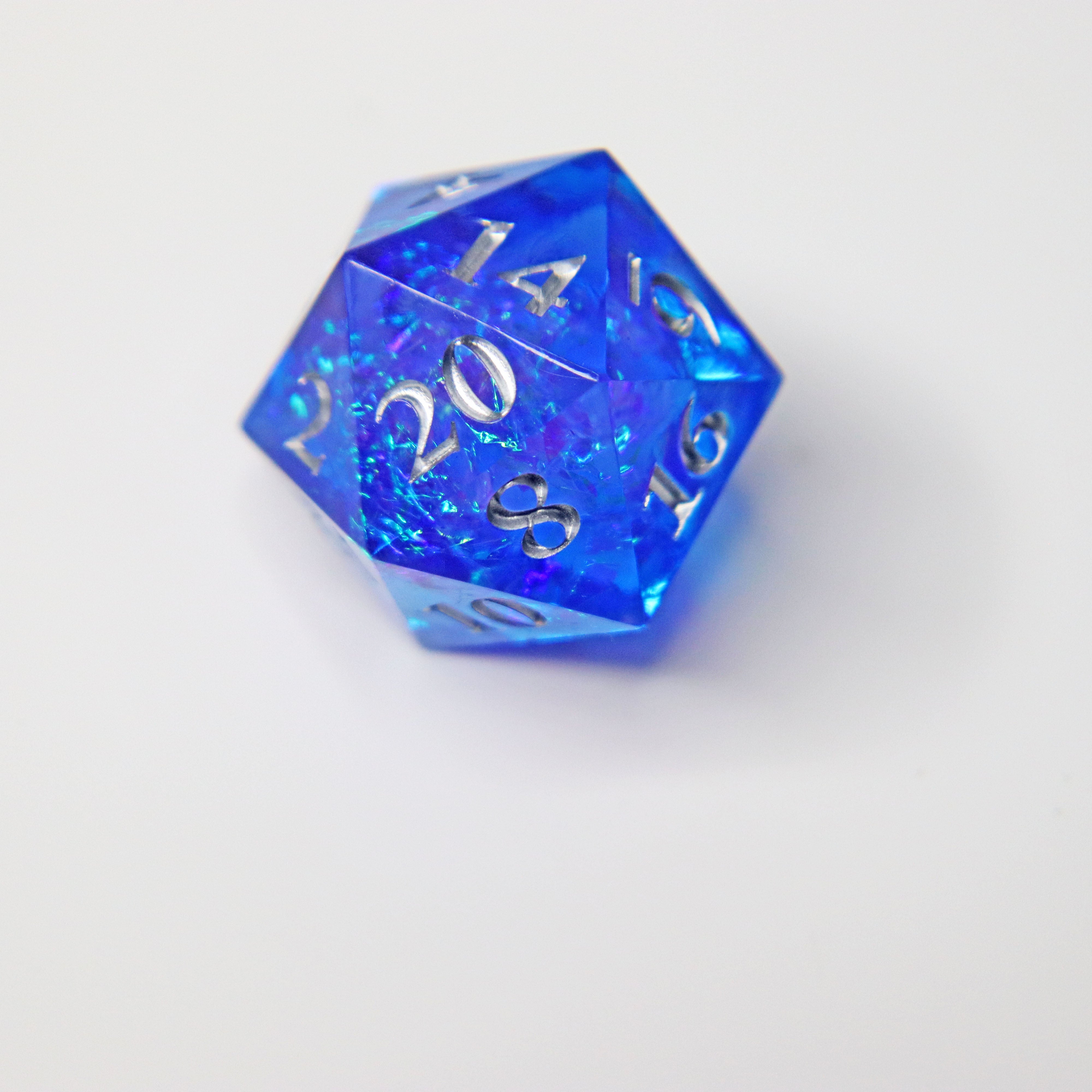 Frost Breath Sharp Edge Resin RPG Dice Set