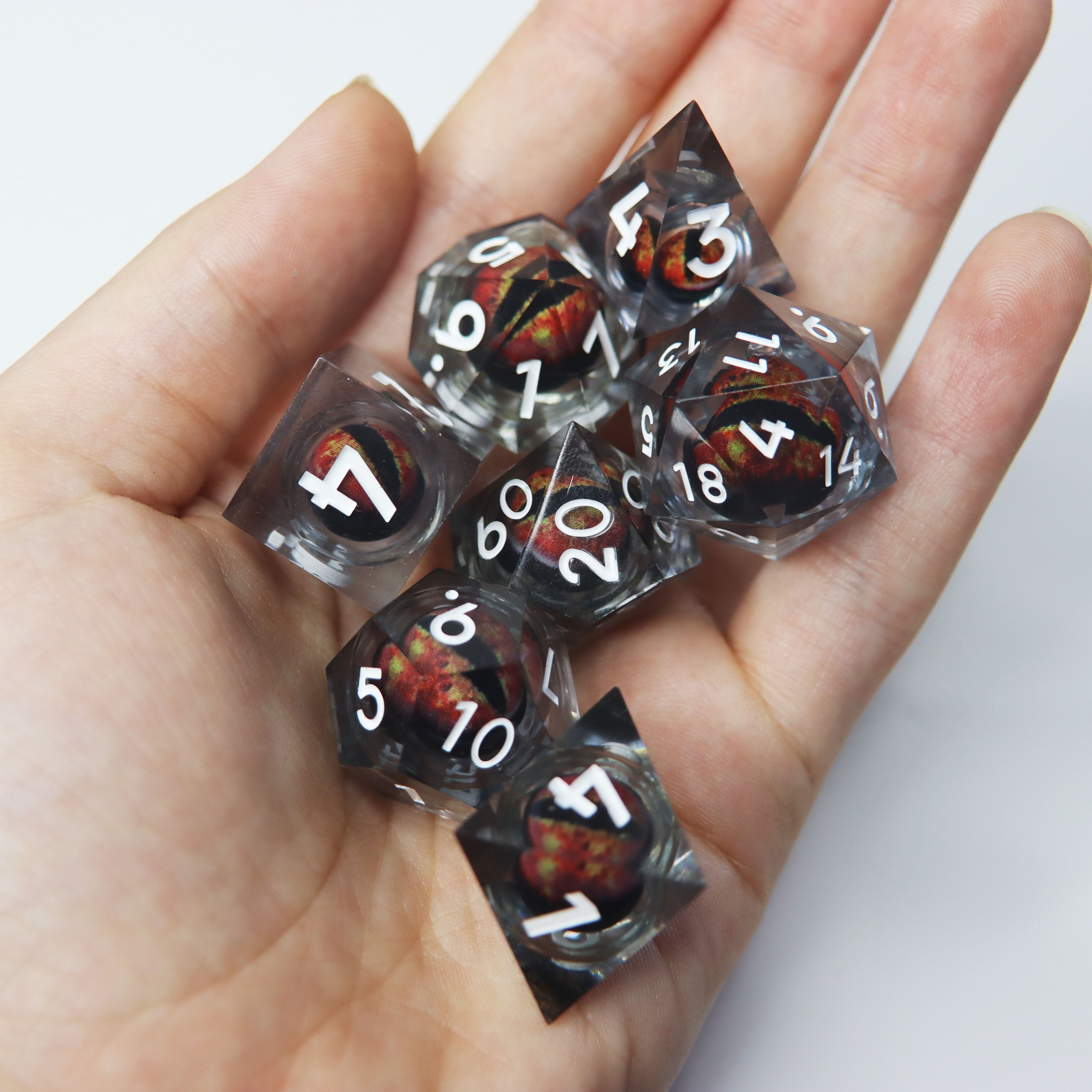 Eye of the Rust Dragon  7-Piece Liquid Core RPG Dice Set