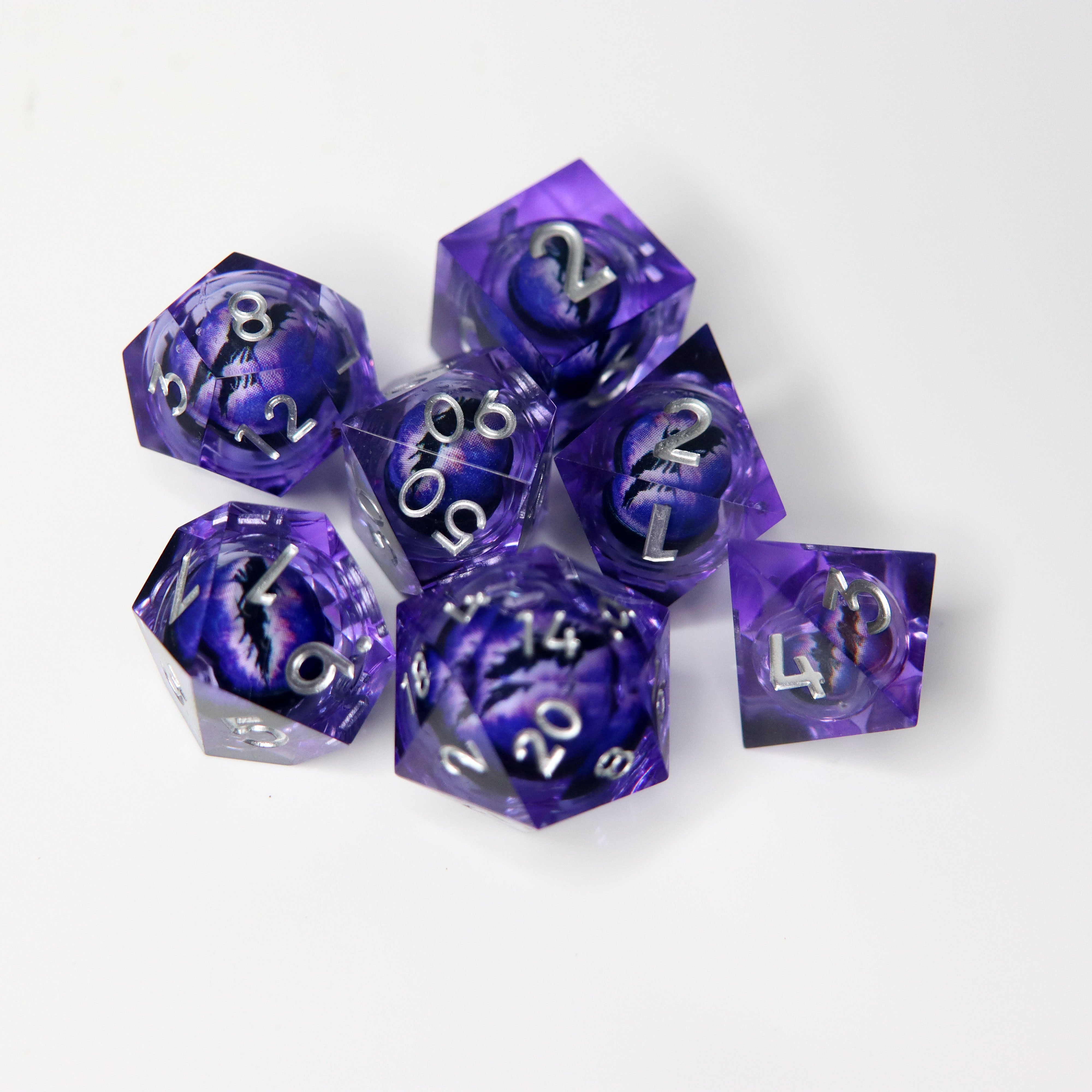 Eye of the Adamantine Dragon  7-Piece Liquid Core RPG Dice Set