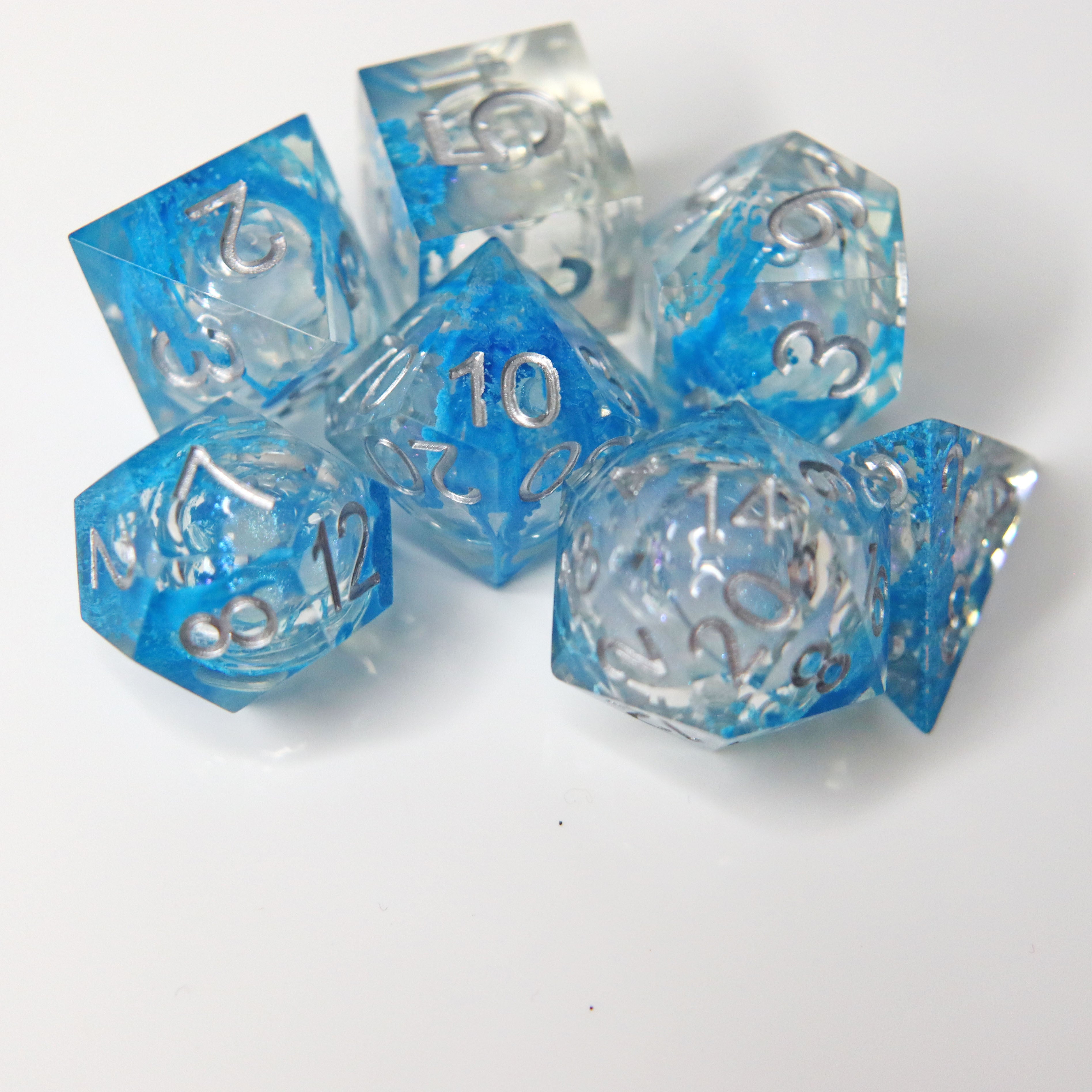 Glacier Freeze 7-Piece Liquid Core Dice Set