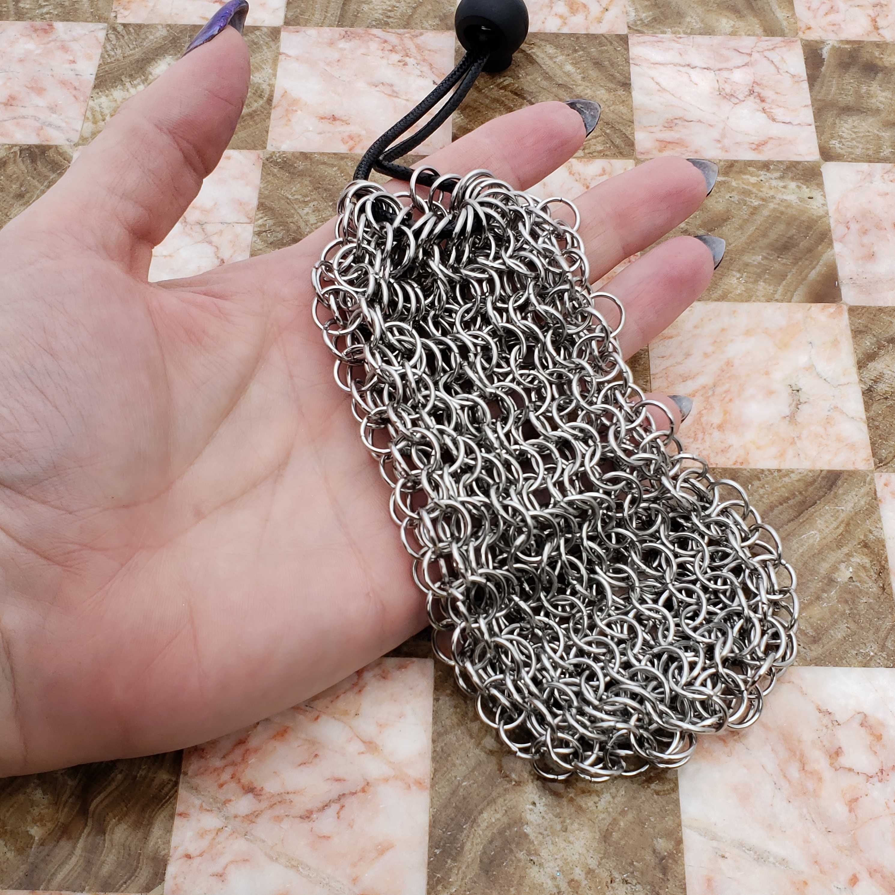 Steel Chainmail Dice Bag / Belt Pouch for RPGs, LARP, Tabletop, Cosplay, Dungeons and Dragons, Pathfinder, 5E, and more