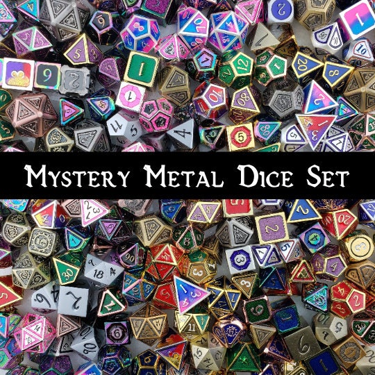 Mystery Metal Dice Set! RPG Dice | Polyhedral Dice Set | Dungeons & Dragons | DnD Dice | Random Dice