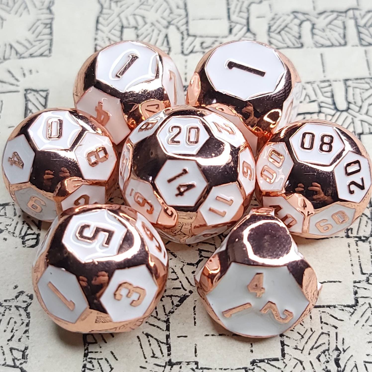 Orbs of Righteousness Metal Dice Set| RPG Dice | Polyhedral Dice Set | Dungeons & Dragons | DnD Dice Set | Metal Dice Set