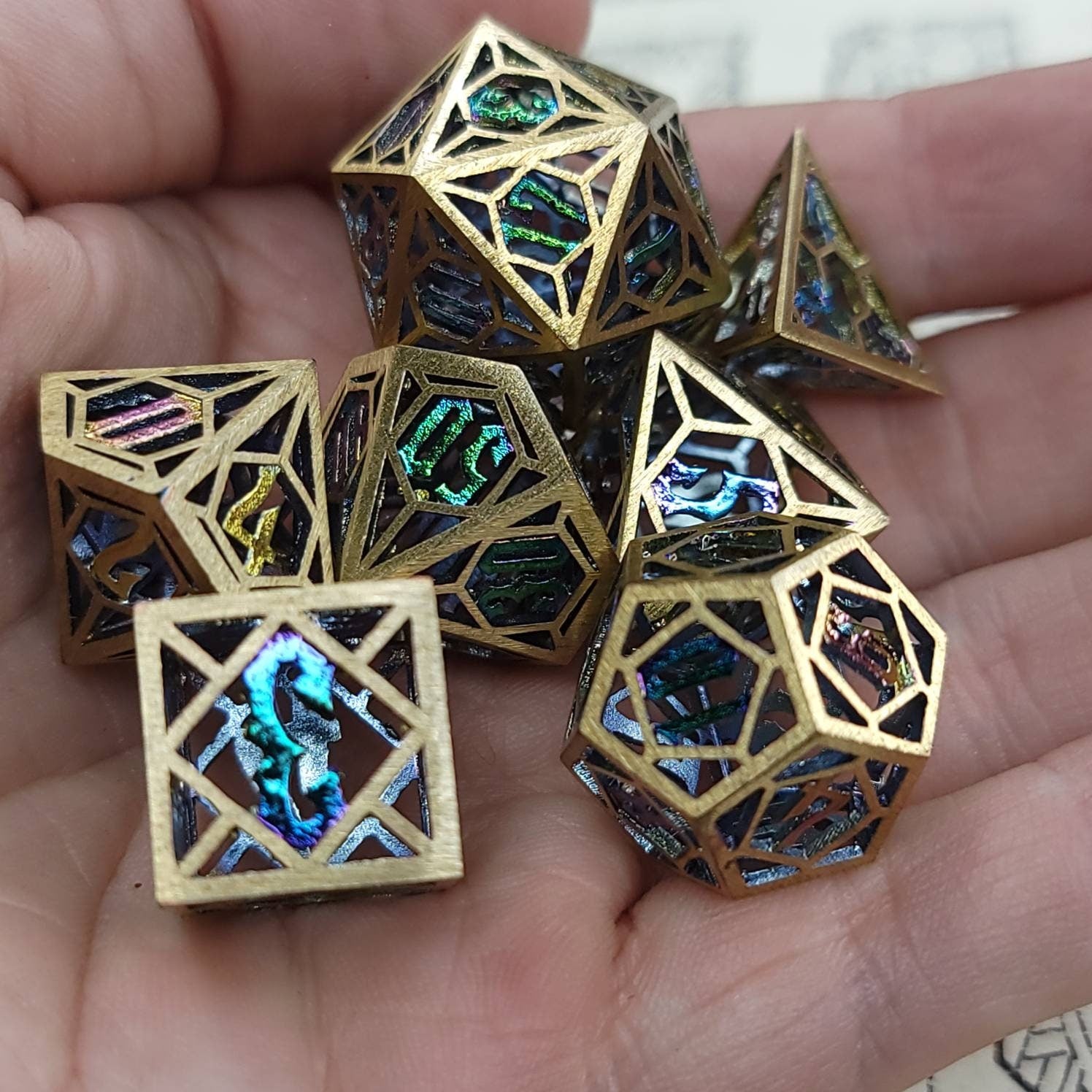 Space Witch Hollow Metal Dice Set| RPG Dice | Polyhedral Dice Set | Dungeons & Dragons | DnD Dice Set | Metal Dice Set