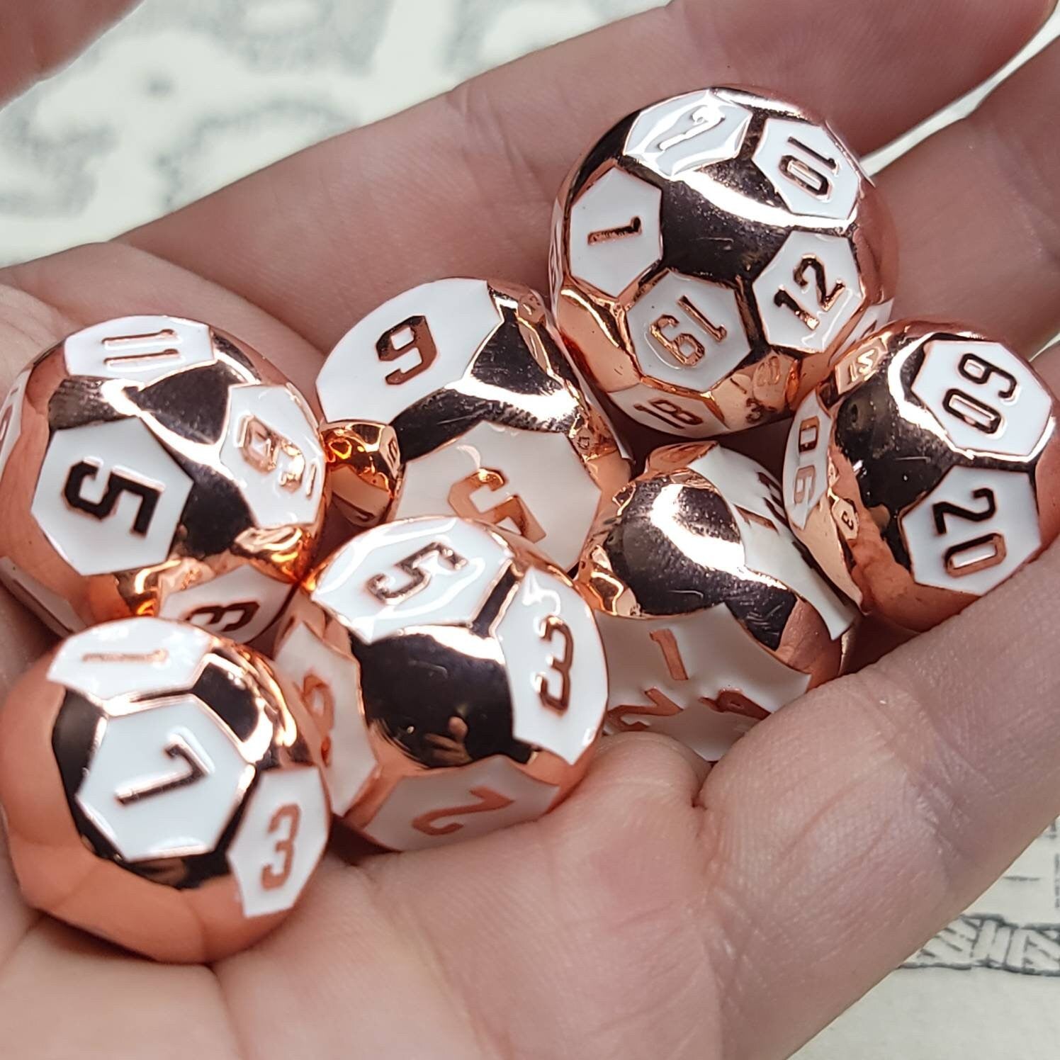 Orbs of Righteousness Metal Dice Set| RPG Dice | Polyhedral Dice Set | Dungeons & Dragons | DnD Dice Set | Metal Dice Set