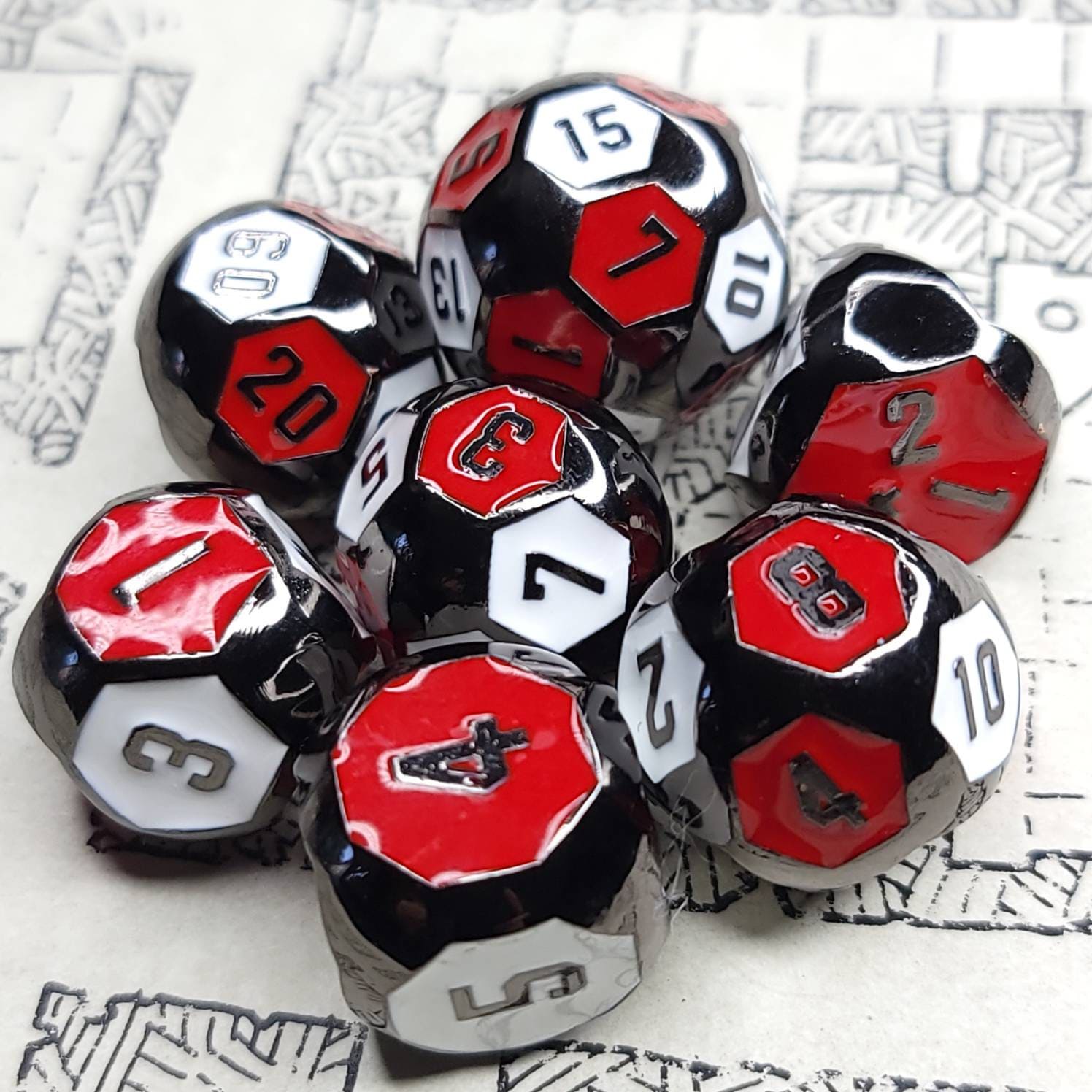 Orbs of Emergence Metal Dice Set| RPG Dice | Polyhedral Dice Set | Dungeons & Dragons | DnD Dice Set | Metal Dice Set
