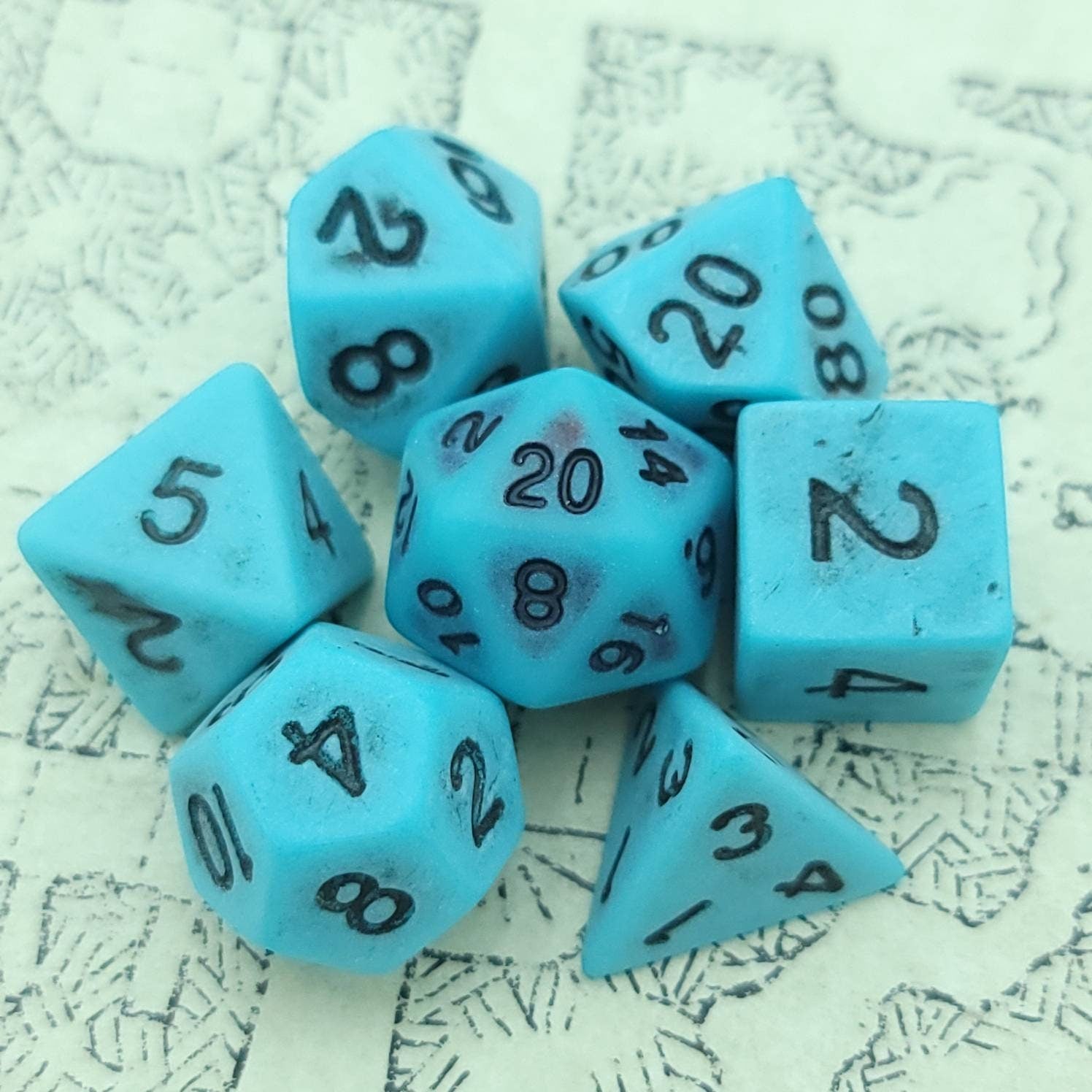 Ancient Turquoise | RPG Dice Set| RPG Dice | Polyhedral Dice Set | Dungeons and Dragons | DnD Dice Set | Gaming Dice Set