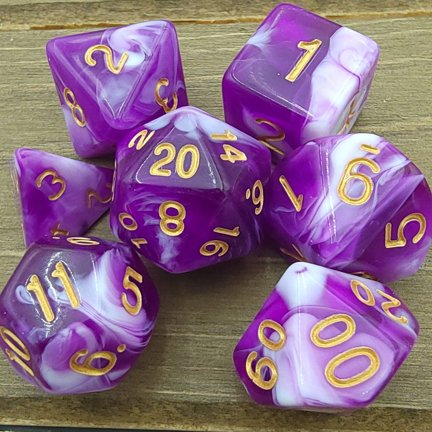 Grape Swirl | RPG Dice Set| RPG Dice | Polyhedral Dice Set | Dungeons and Dragons | DnD Dice Set | Gaming Dice Set