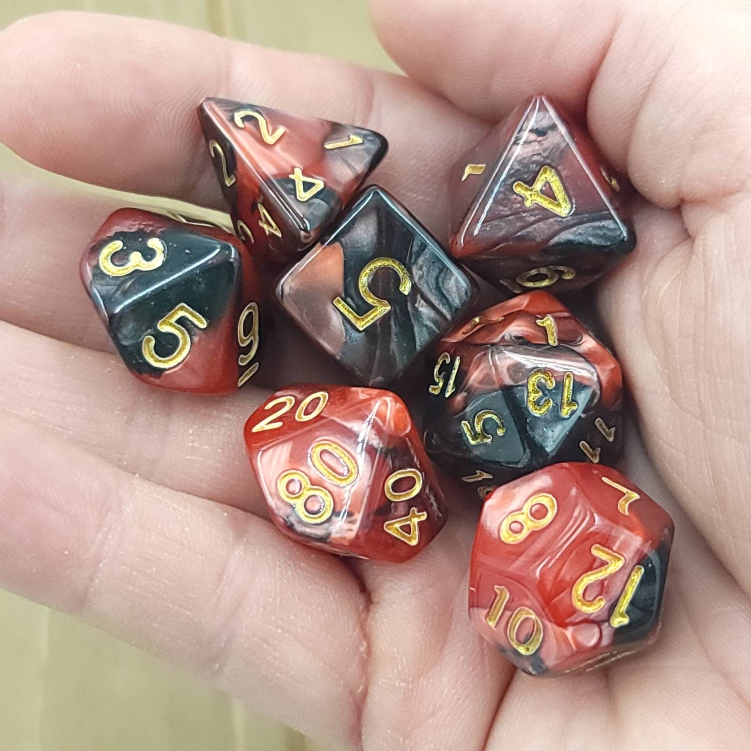Cursed Fae Blood | RPG Dice Set| RPG Dice | Polyhedral Dice Set | Dungeons and Dragons | DnD Dice Set | Gaming Dice Set