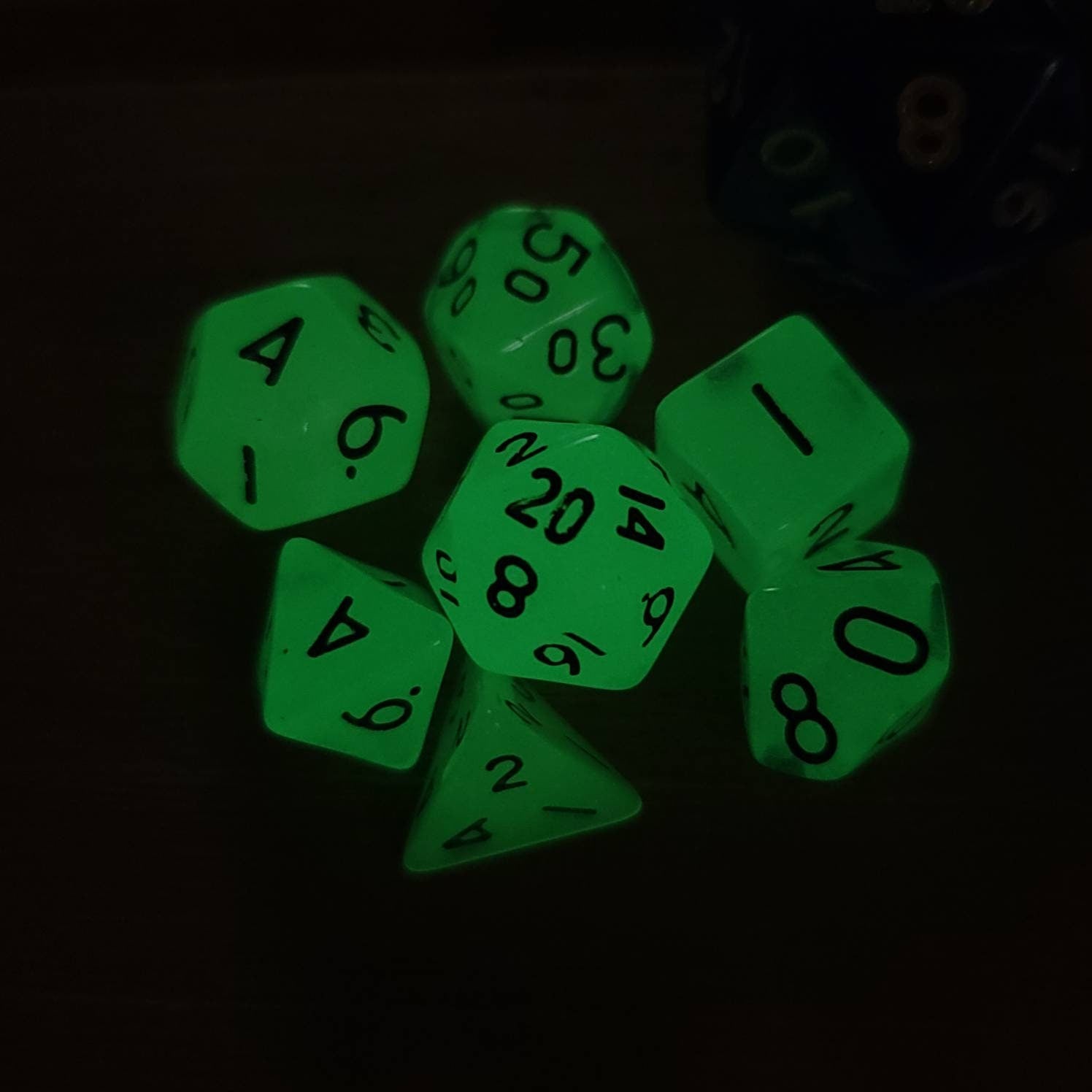 Mini Glow In The Dark Dice - Red Tint | RPG Dice Set| RPG Dice | Polyhedral Dice Set | Dungeons and Dragons | DnD Dice Set | Gaming Dice Set