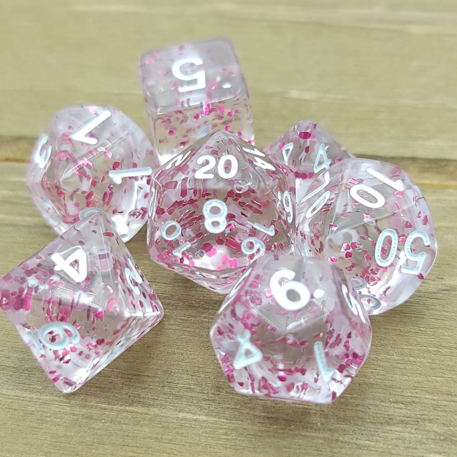 Magenta Confetti | RPG Dice Set| RPG Dice | Polyhedral Dice Set | Dungeons and Dragons | DnD Dice Set | Gaming Dice Set