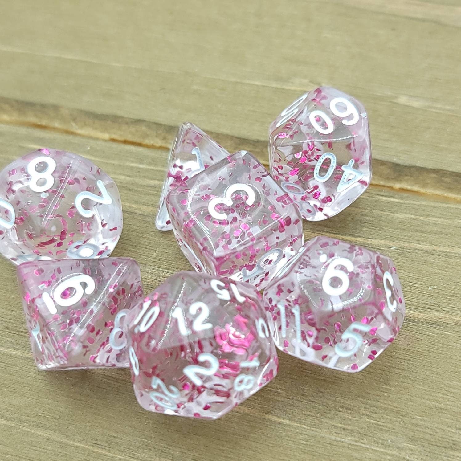 Magenta Confetti | RPG Dice Set| RPG Dice | Polyhedral Dice Set | Dungeons and Dragons | DnD Dice Set | Gaming Dice Set