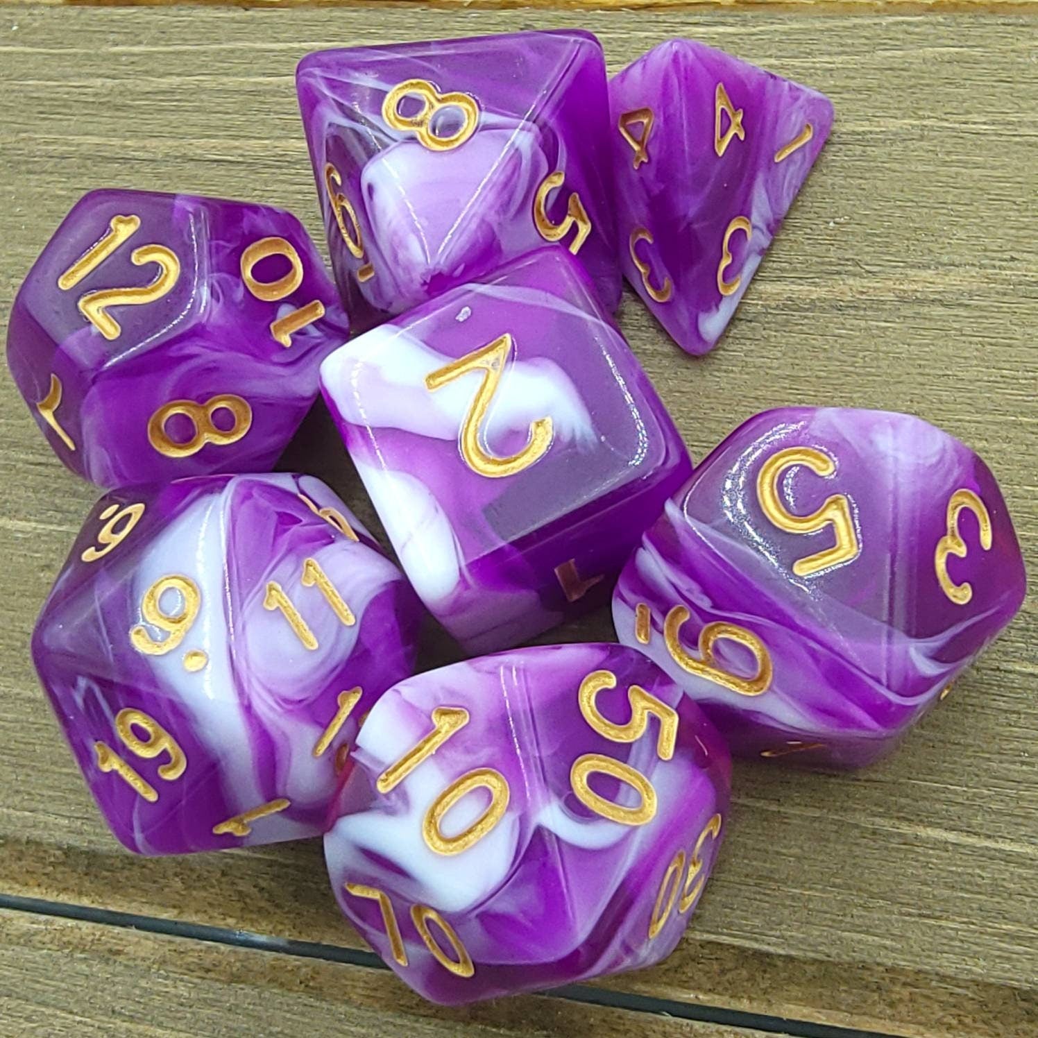 Grape Swirl | RPG Dice Set| RPG Dice | Polyhedral Dice Set | Dungeons and Dragons | DnD Dice Set | Gaming Dice Set
